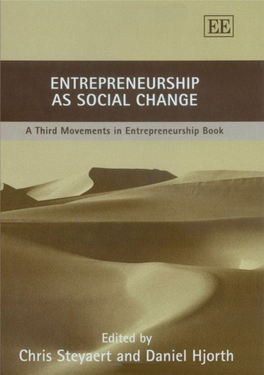 ENTREPRENEURSHIP Entrepreneurship As Social Change