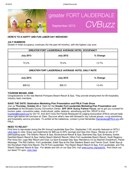 Greater Fort Lauderdale Average Hotel Occupancy