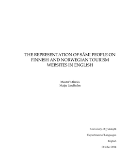 The Representation of Sámi People in Fenno-Scandinavian Tourism