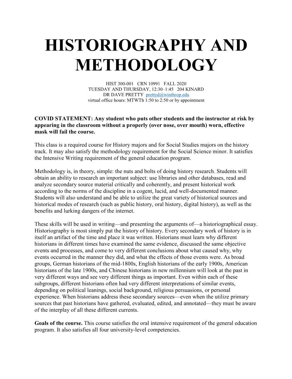 Historiography and Methodology