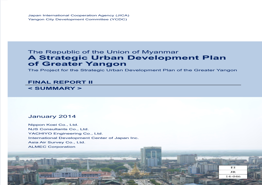 A Strategic Urban Development Plan of Greater Yangon