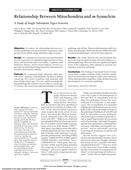 A Study of Single Substantia Nigra Neurons