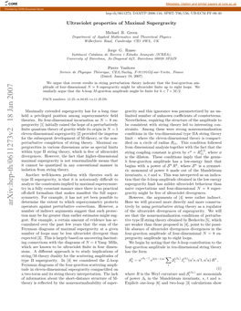 Arxiv:Hep-Th/0611273V2 18 Jan 2007