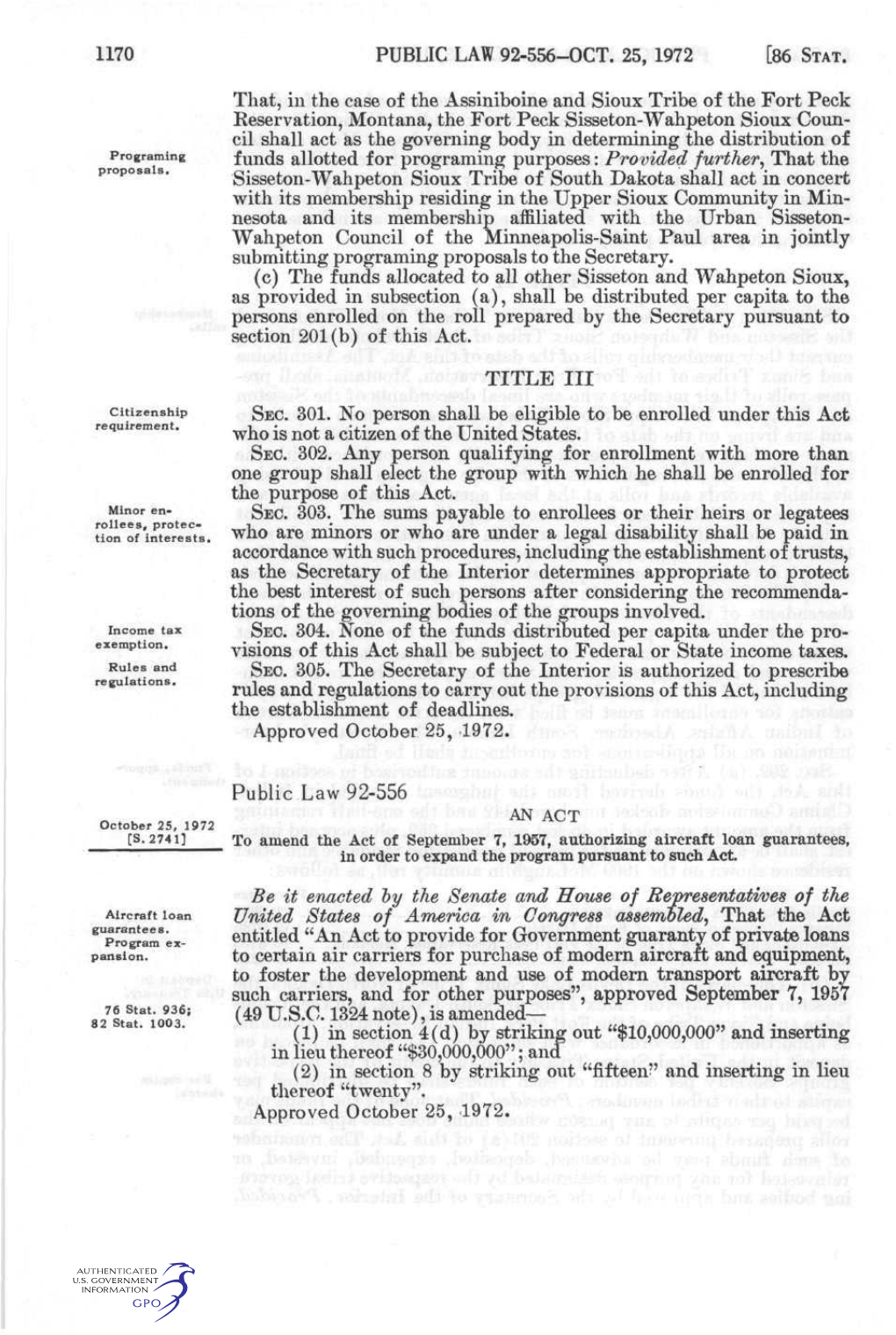 1170 Public Law 92-556-Oct. 25, 1972 [86 Stat