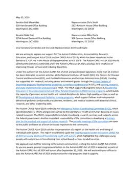 Updated Letter Asking for Expedited Consideration of Autism CARES