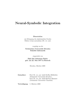 Neural-Symbolic Integration