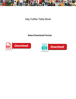 Italy Coffee Table Book