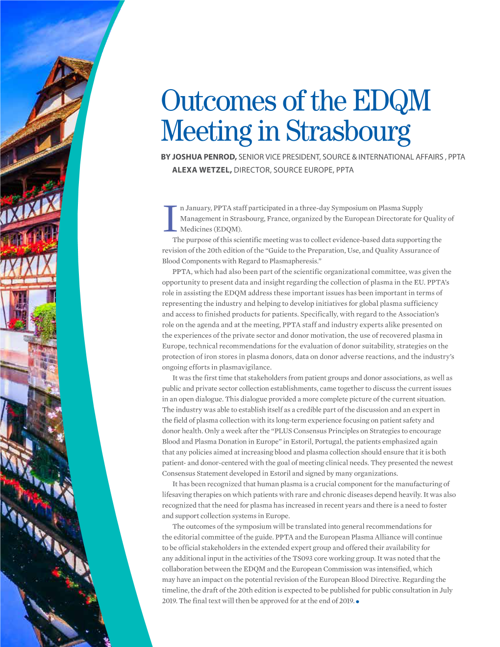 Outcomes of the EDQM Meeting in Strasbourg