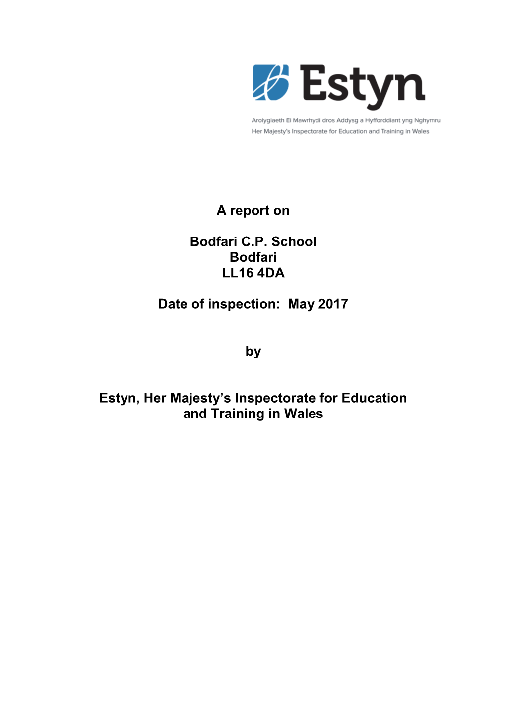Inspection Report Bodfari C.P. School 2017