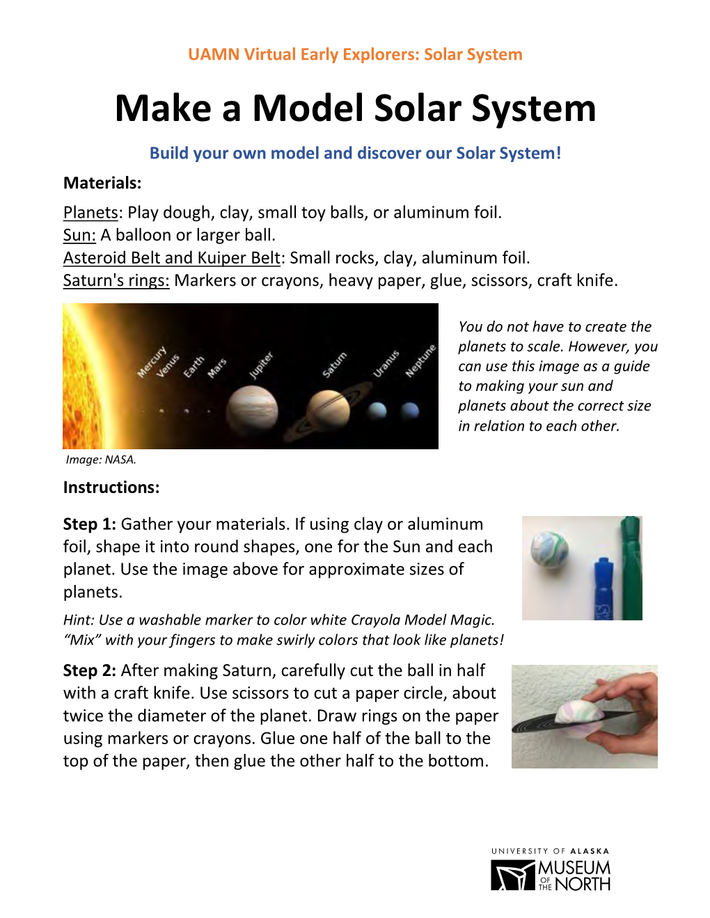 Make a Model Solar System Activity