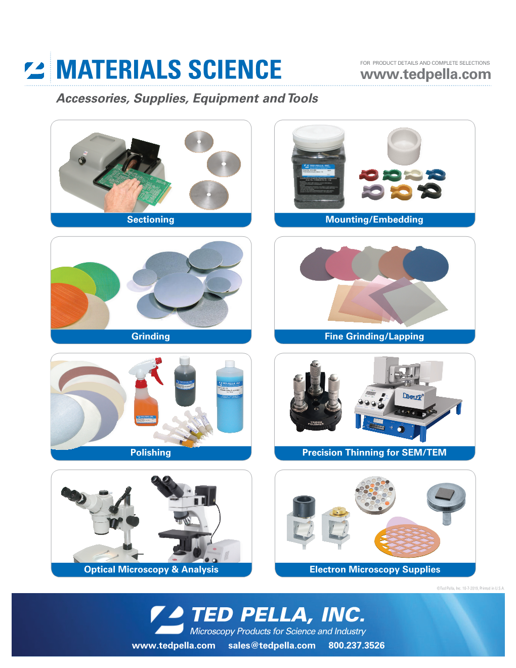 MATERIALS SCIENCE Accessories, Supplies, Equipment and Tools