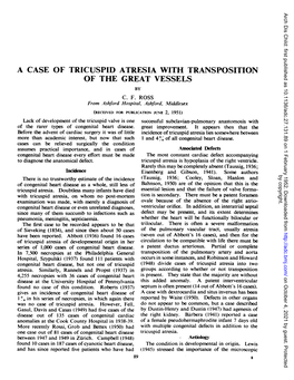 A Case of Tricuspid Atresia with Transposition of the Great Vessels by C