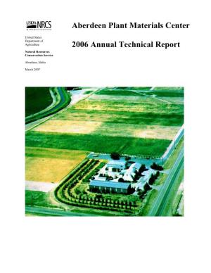 Aberdeen Plant Materials Center 2006 Annual Technical Report