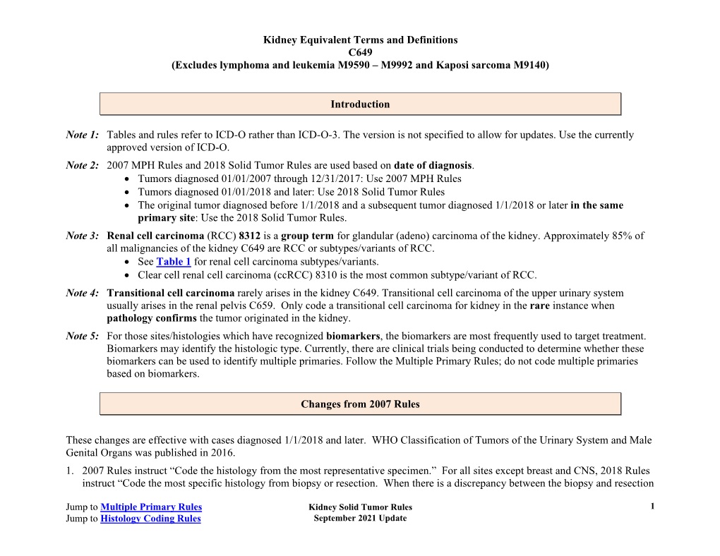 Kidney Solid Tumor Rules