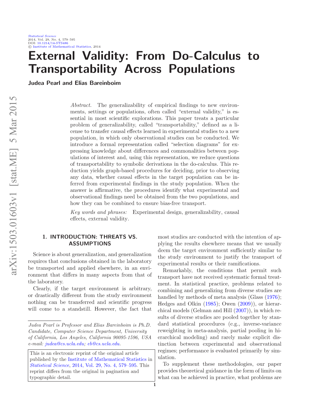 External Validity: from Do-Calculus to Transportability Across Populations