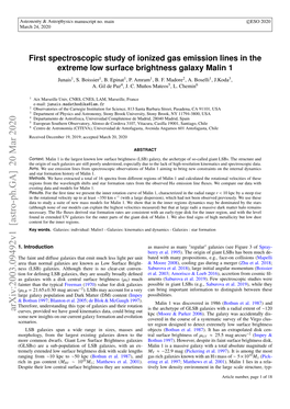 First Spectroscopic Study of Ionized Gas Emission Lines in the Extreme Low Surface Brightness Galaxy Malin 1