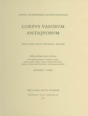 Corpus Vasorum Antiquorum: the J. Paul Getty Museum, Malibu