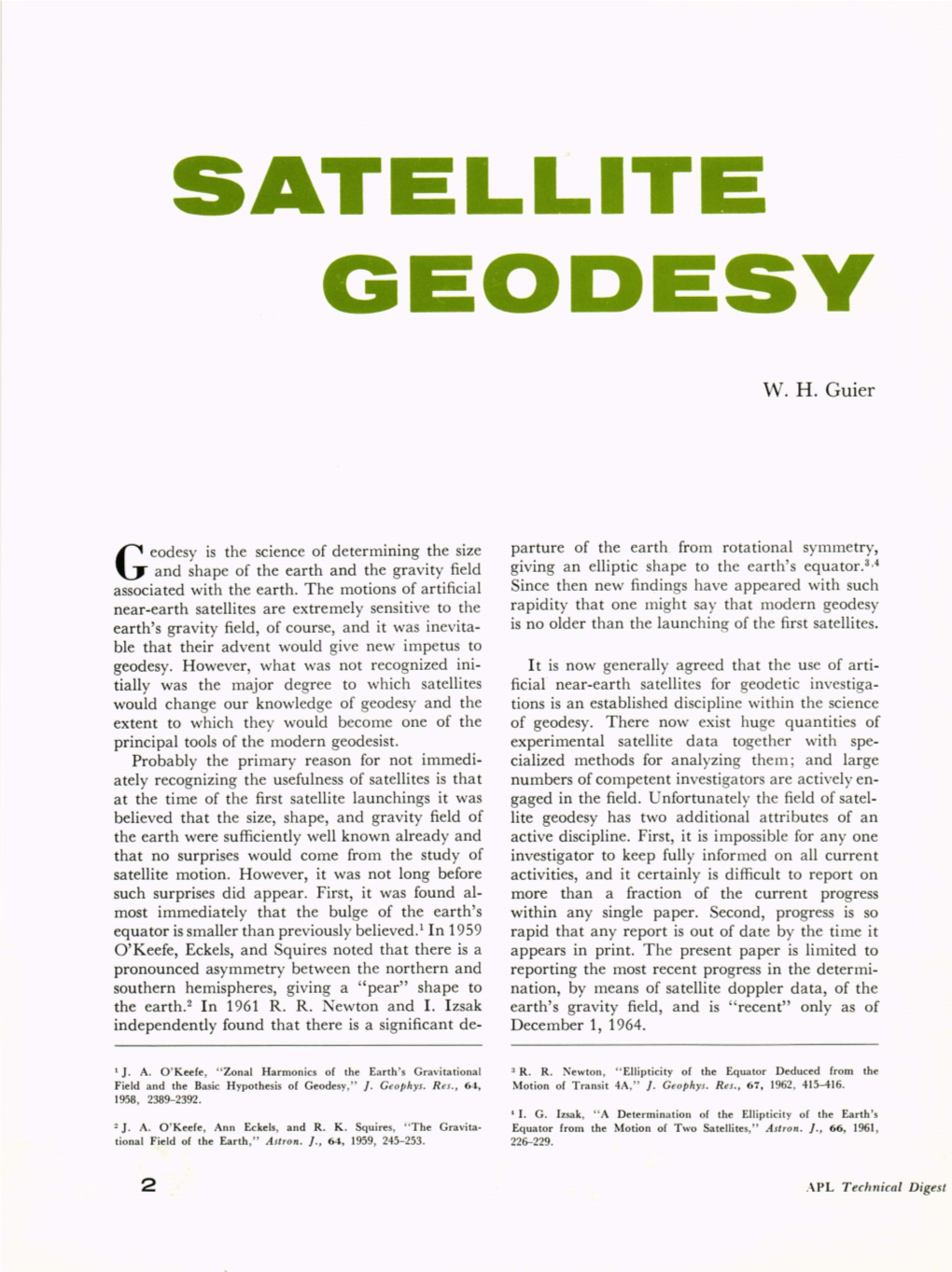 Satellite Geodesy