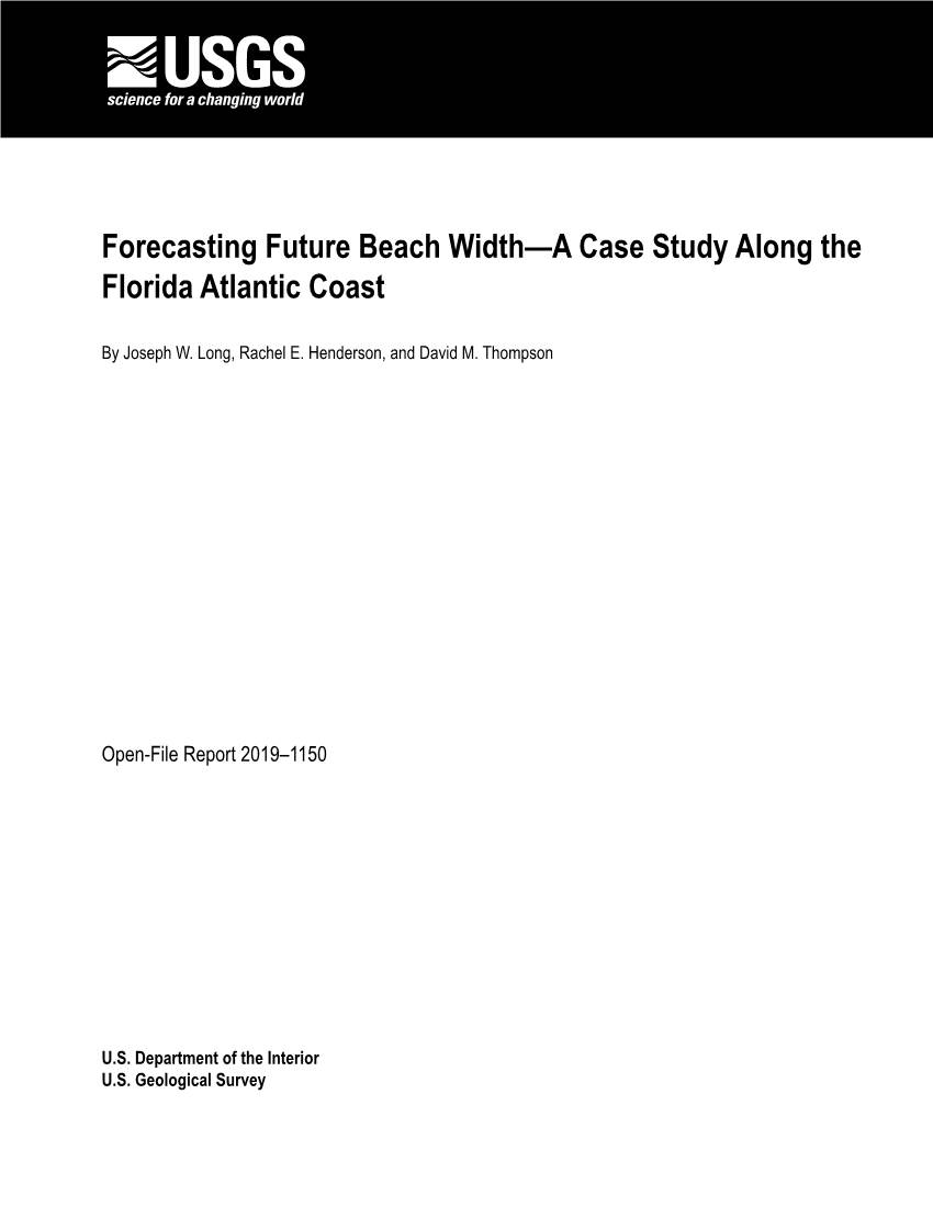 Forecasting Future Beach Width—A Case Study Along the Florida Atlantic Coast