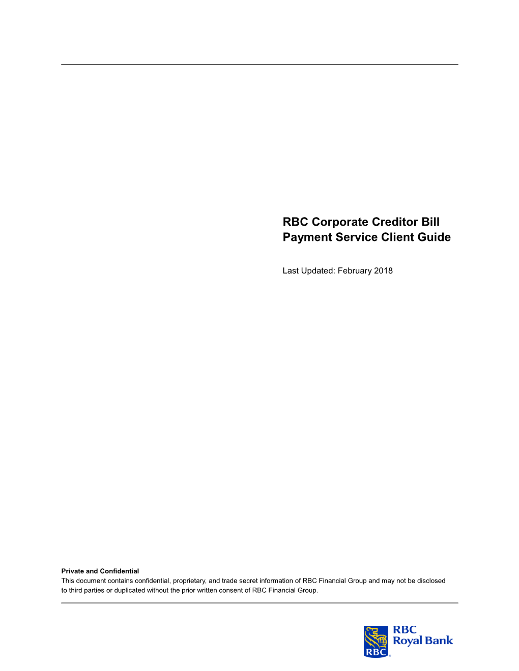RBC Corporate Creditor Bill Payment Service Client Guide (PDF)