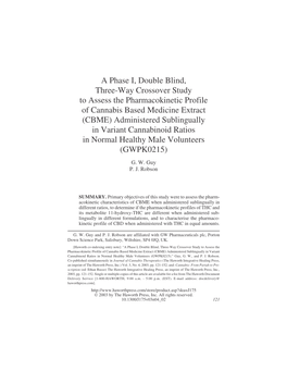 A Phase I, Double Blind, Three-Way Crossover Study to Assess The