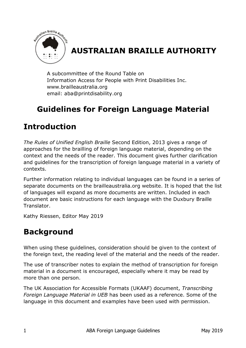 ABA Foreign Language Guidelines May 2019 References