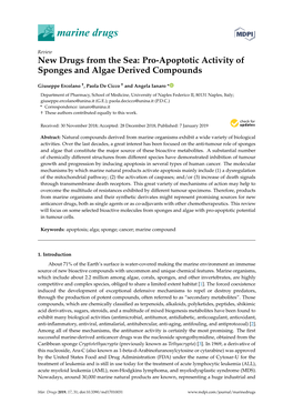 Pro-Apoptotic Activity of Sponges and Algae Derived Compounds