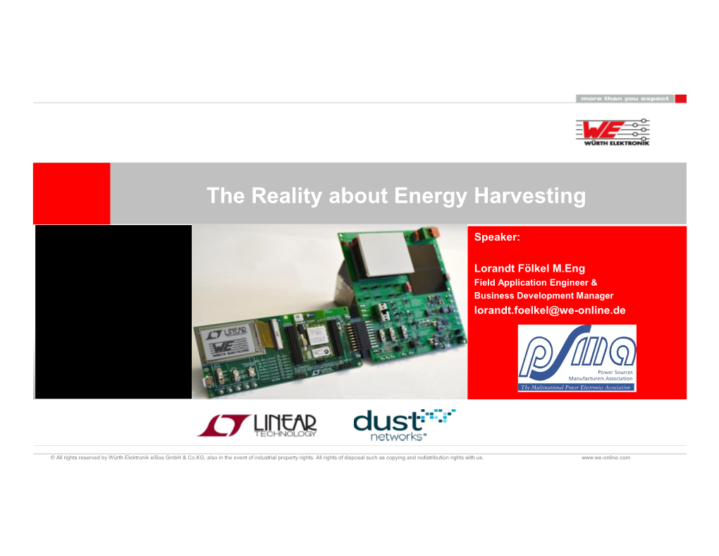 The Reality About Energy Harvesting
