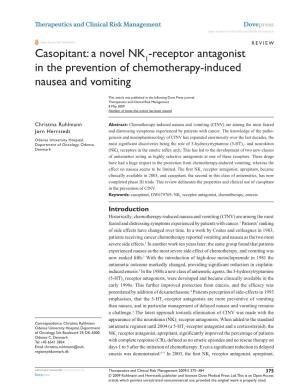 TCRM-4026-Casopitant: a Novel NK1-Receptor Antagonist In