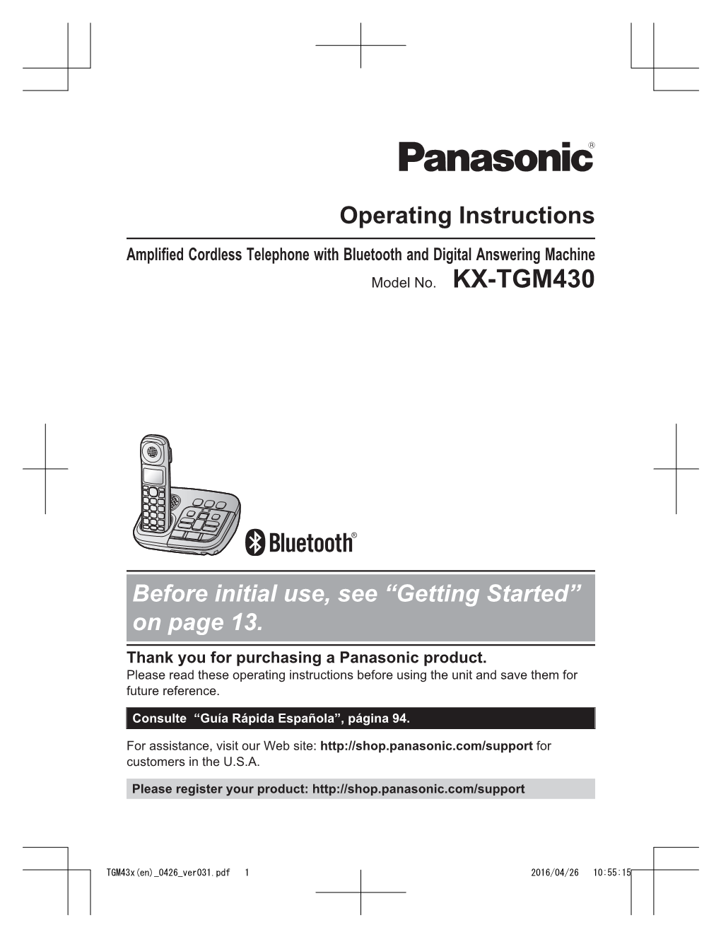Panasonic 430B User Manual