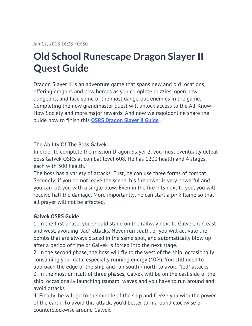 Old School Runescape Dragon Slayer II Quest Guide
