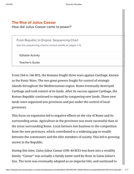 The Rise of Julius Caesar How Did Julius Caesar Come to Power?