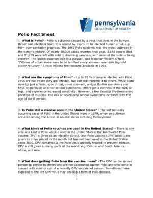 Polio Fact Sheet