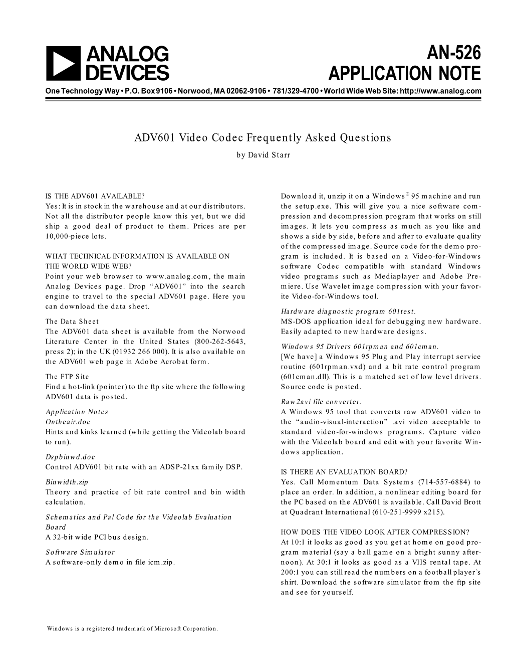 An-526 Application Note