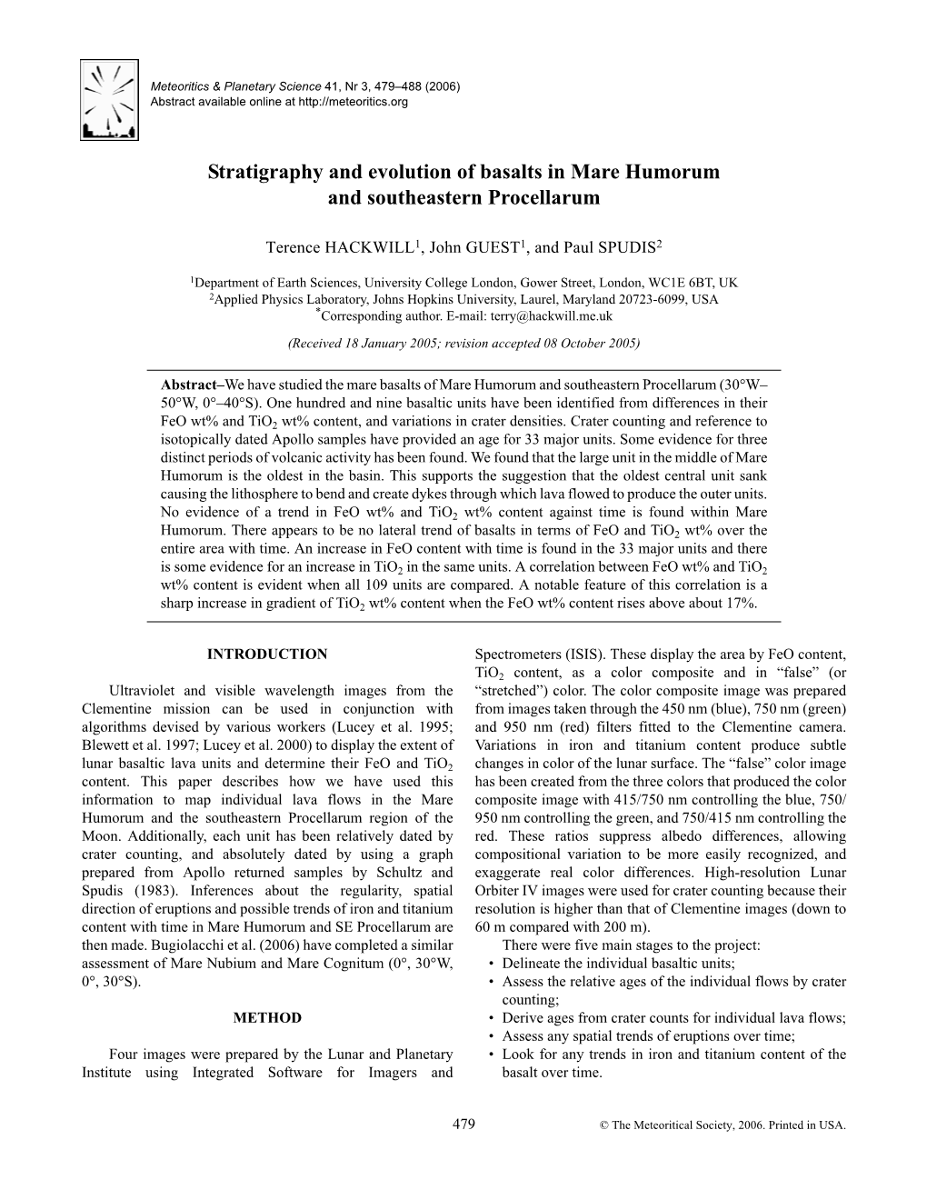 Stratigraphy and Evolution of Basalts in Mare Humorum and Southeastern Procellarum