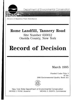 Rome Landfill Tannery Road