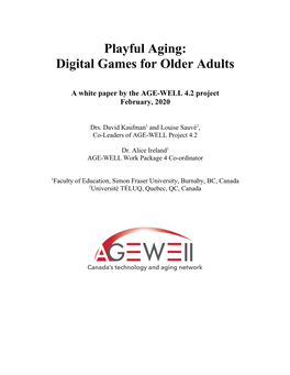 Digital Games for Older Adults