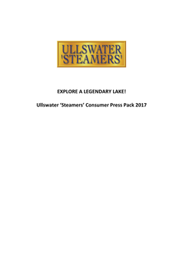 EXPLORE a LEGENDARY LAKE! Ullswater 'Steamers' Consumer
