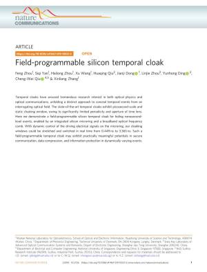 Field-Programmable Silicon Temporal Cloak