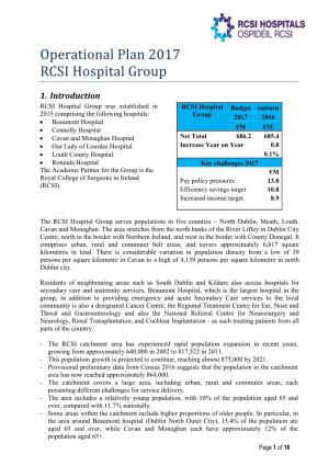 Operational Plan 2017 RCSI Hospital Group