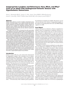 Case of an Adult with Undiagnosed Gelastic Seizure with Hypothalamic Hamartoma