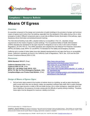 Means of Egress