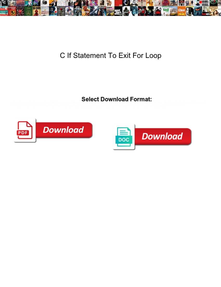 C If Statement to Exit for Loop