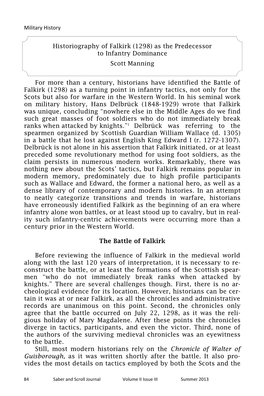 Historiography of Falkirk (1298) As the Predecessor to Infantry Dominance