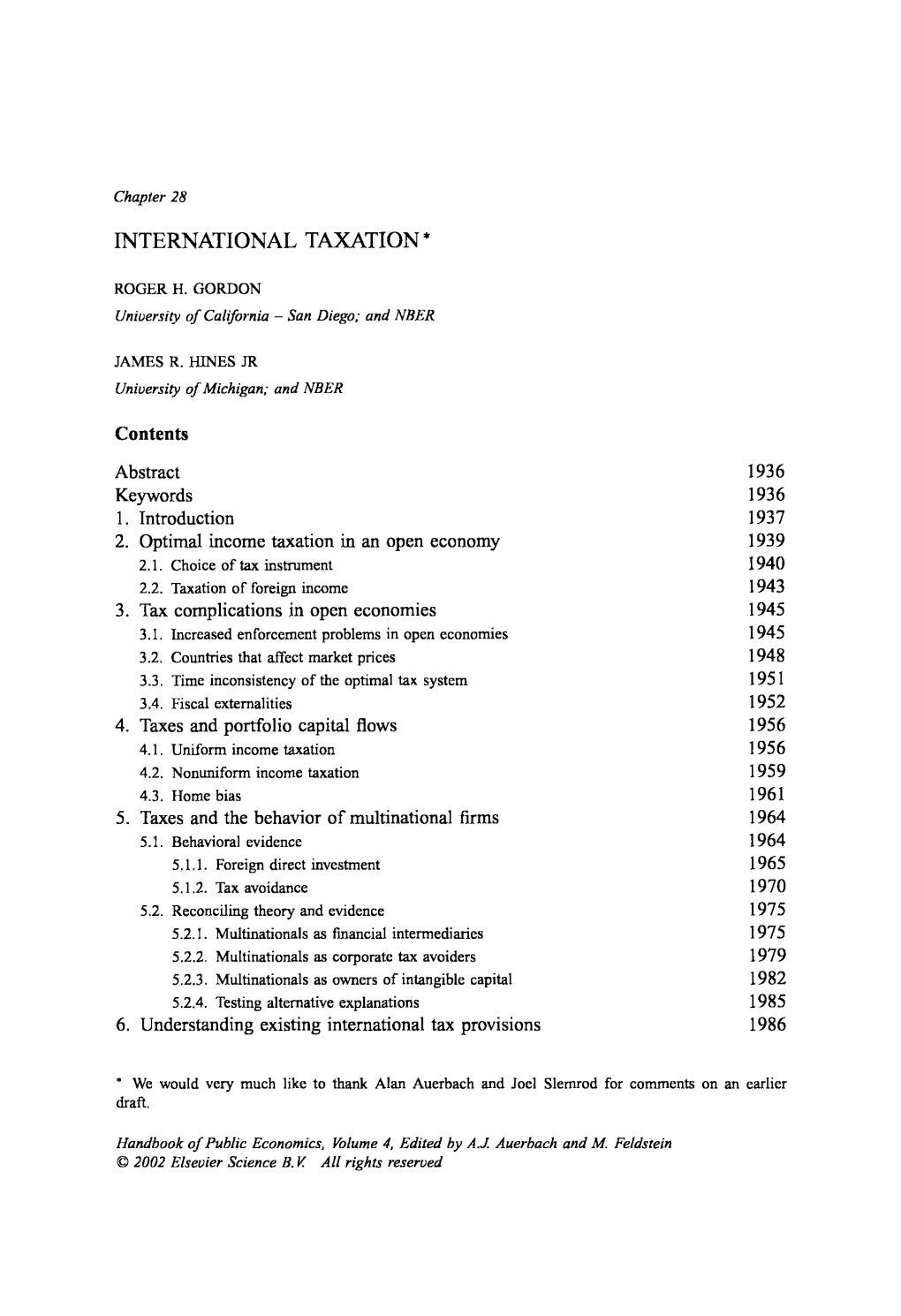 International Taxation*