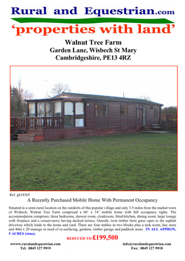 Walnut Tree Farm Garden Lane, Wisbech St Mary Cambridgeshire, PE13 4RZ