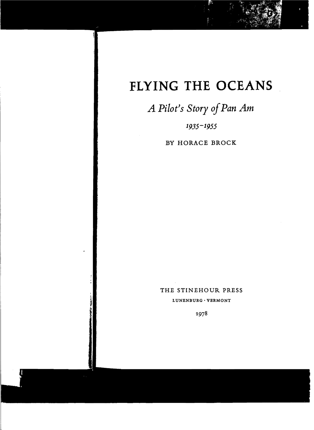 FLYING the OCEANS a Pilot's Story Ofpan Am