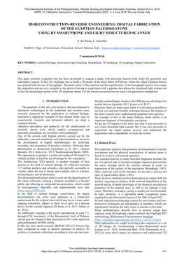 Digital Fabrication of the Egyptian Palermo Stone Using by Smartphone and Light Structured Scanner