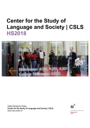 Center for the Study of Language and Society | CSLS HS2018