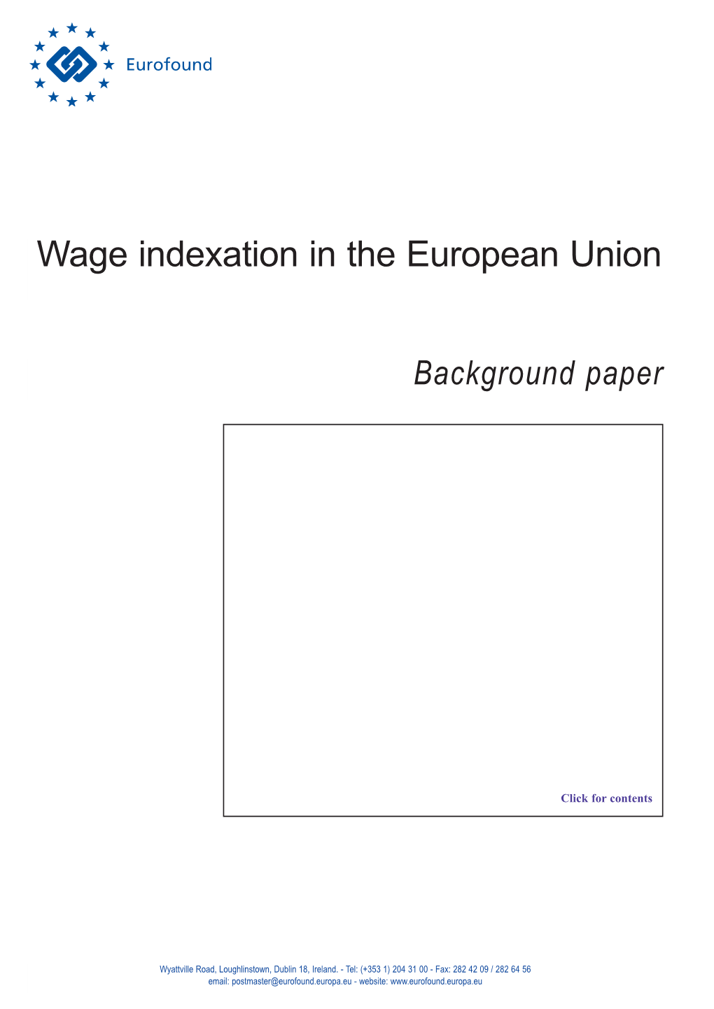 Wage Indexation in the European Union